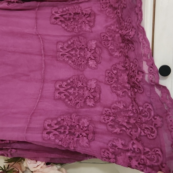 Soft Surroundings Hermosa Silk Tunic Dress P Large Plumberry Holidays Luxury - Picture 10 of 16